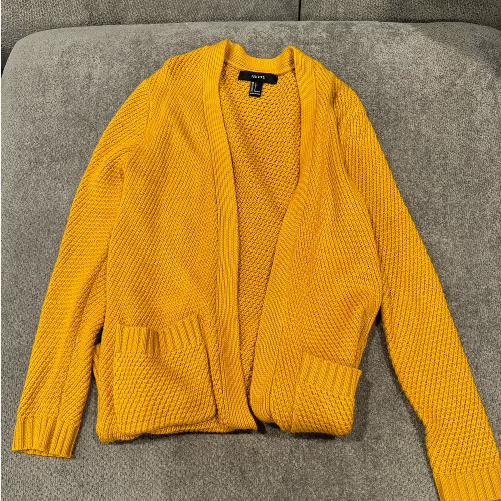 Forever21 mustard yellow cardigan
